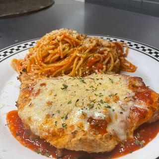 Chicken Parmigiana with Spaghetti